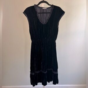 Tensions In Italian Velour V-Neck Dress